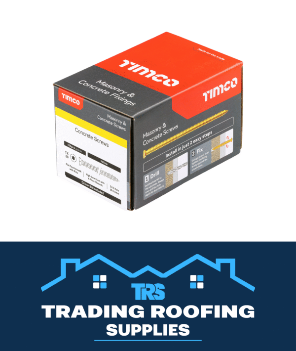 TIMCO - Concrete Frame Fixer Screws - Flat Countersunk / Yellow - 100 Pcs
